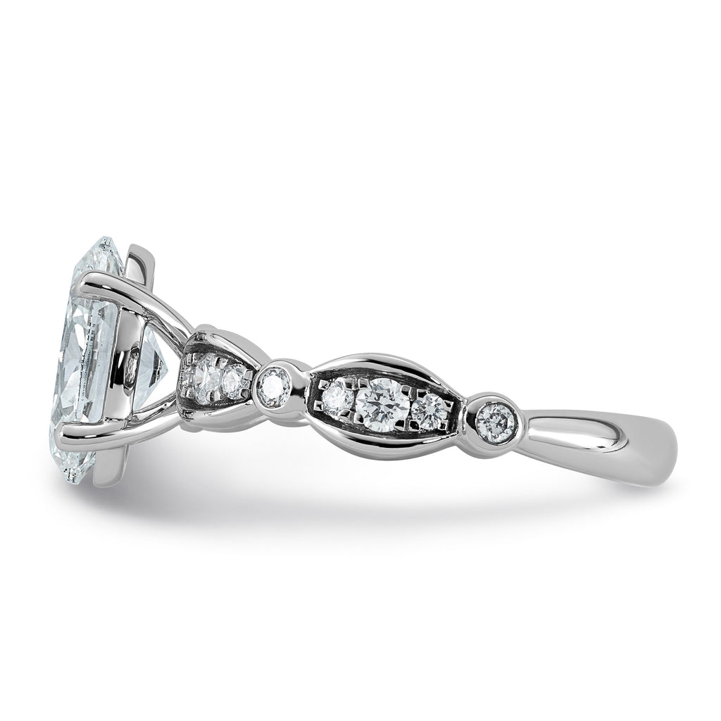 Oval Lab-Grown Diamond Engagement Ring in 14K White Gold (2 1/4 ct. tw.), Size 7 - Sophia Jewelers