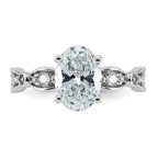 Oval Lab-Grown Diamond Engagement Ring in 14K White Gold (2 1/4 ct. tw.), Size 7 - Sophia Jewelers