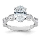 Oval Lab-Grown Diamond Engagement Ring in 14K White Gold (2 1/4 ct. tw.), Size 7 - Sophia Jewelers