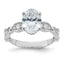 Oval Lab-Grown Diamond Engagement Ring in 14K White Gold (2 1/4 ct. tw.), Size 7 - Sophia Jewelers