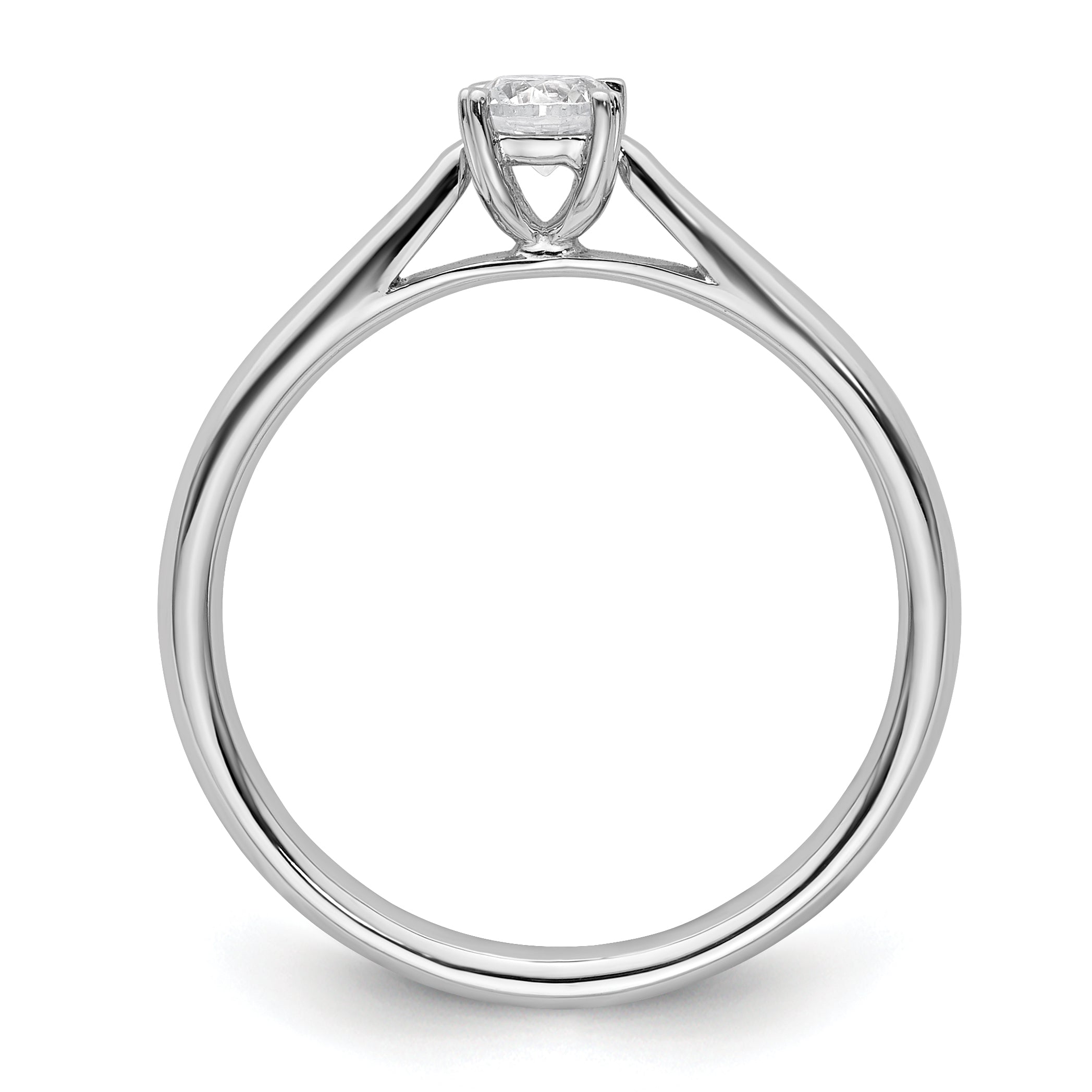 True Origin 14k White Gold 1/4 carat Lab Grown Diamond VS+ F+ Round Solitaire Engagement Ring Secondary image