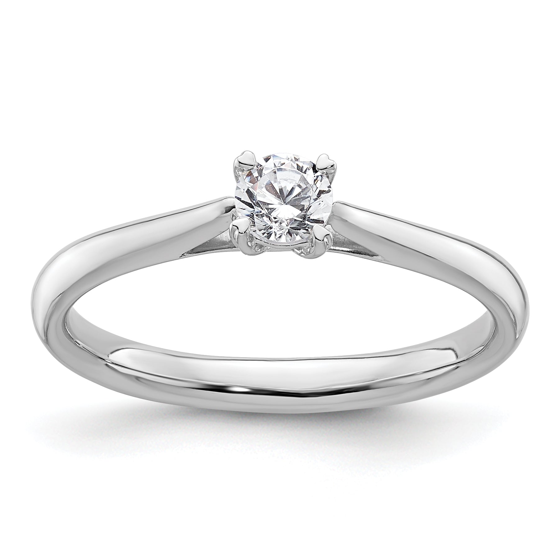 True Origin 14k White Gold 1/4 carat Lab Grown Diamond VS+ F+ Round Solitaire Engagement Ring Main image
