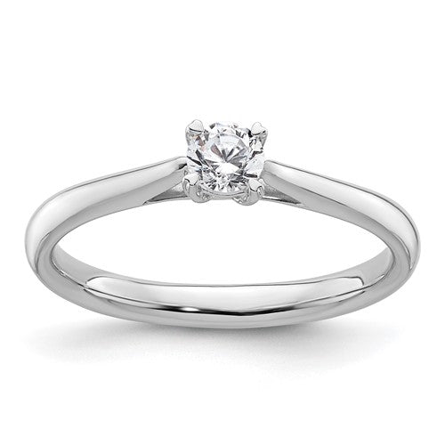 Lab-Grown Diamond Solitaire Engagement Ring in 14K White Gold (1/4 ct. tw.), Size 7 - Sophia Jewelers
