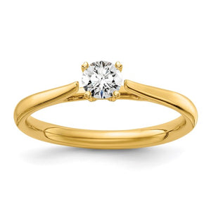 Prong-Set Lab-Grown Diamond Solitaire Engagement Ring in 14K Yellow Gold (1/4 ct., VS+ F+), Size 7 - Sophia Jewelers
