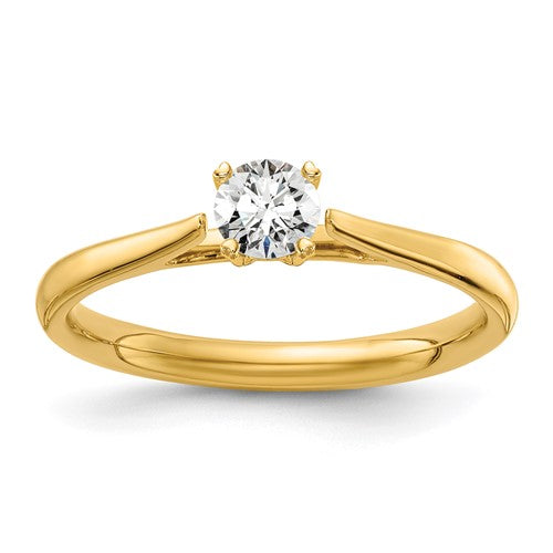 Prong-Set Lab-Grown Diamond Solitaire Engagement Ring in 14K Yellow Gold (1/4 ct., VS+ F+), Size 7 - Sophia Jewelers