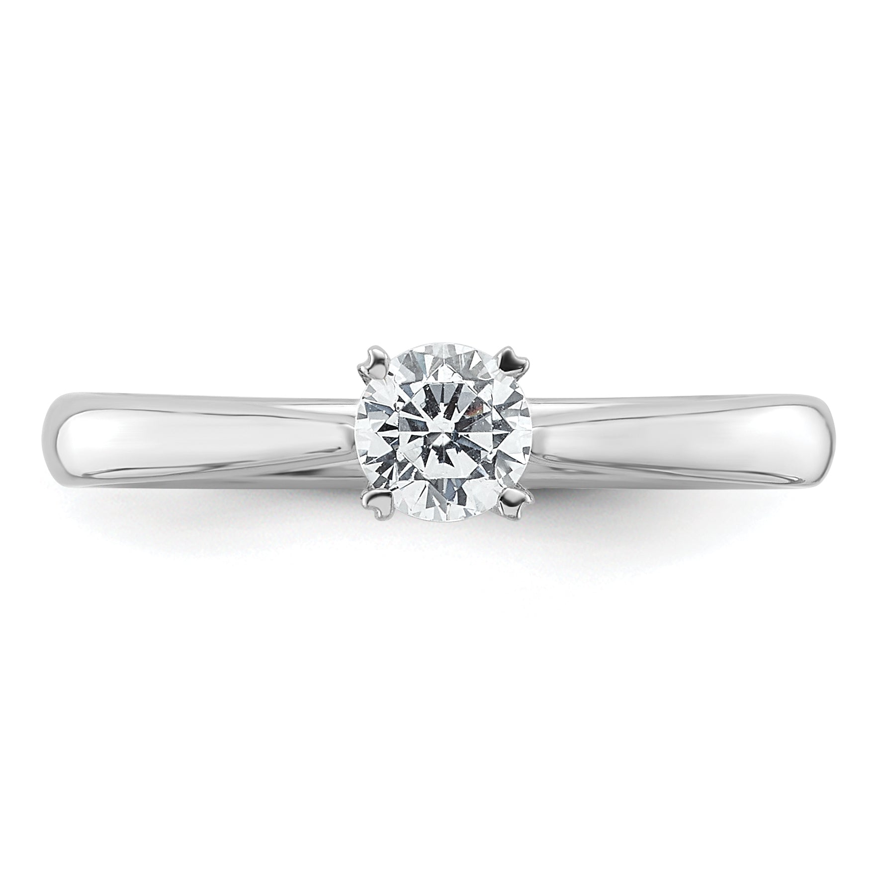 True Origin 14k White Gold 1/3 carat Lab Grown Diamond VS+ F+ Round Solitaire Engagement Ring