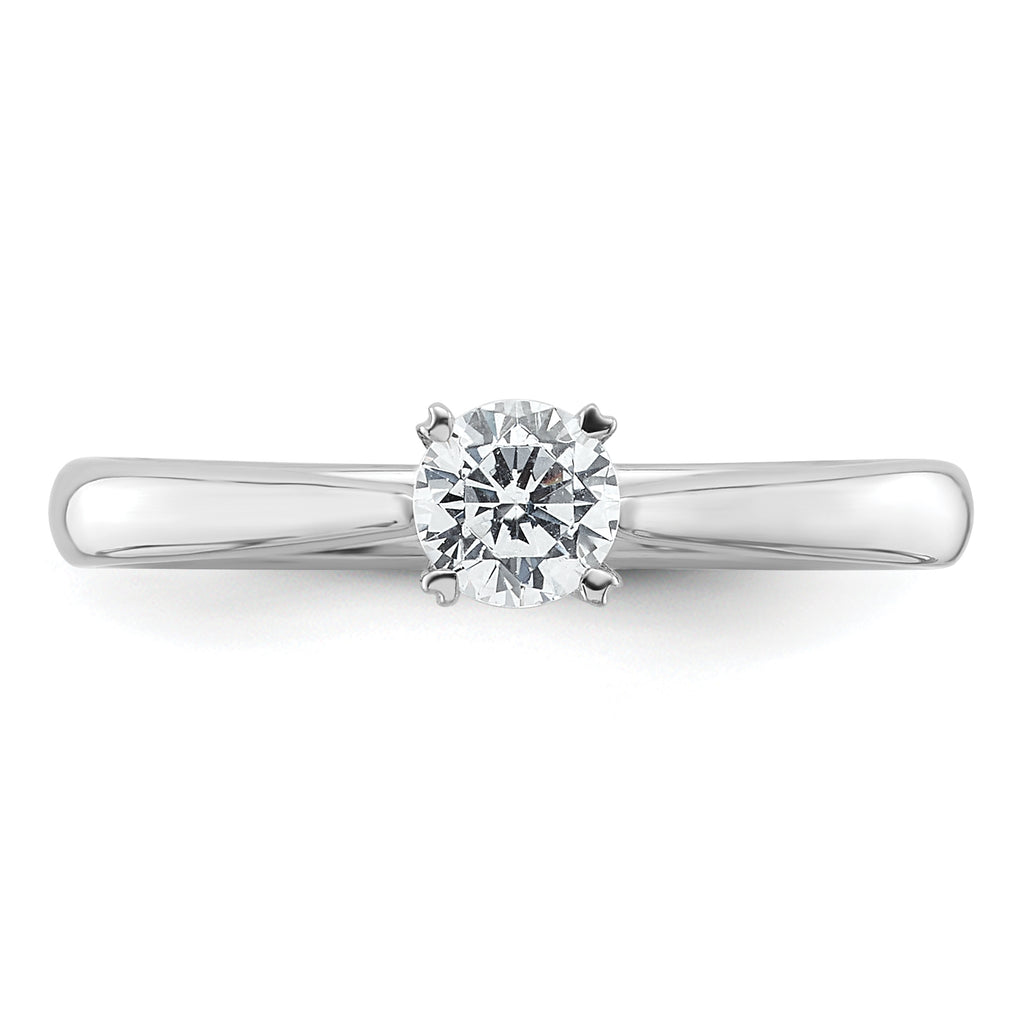 True Origin 14k White Gold 1/3 carat Lab Grown Diamond VS+ F+ Round Solitaire Engagement Ring