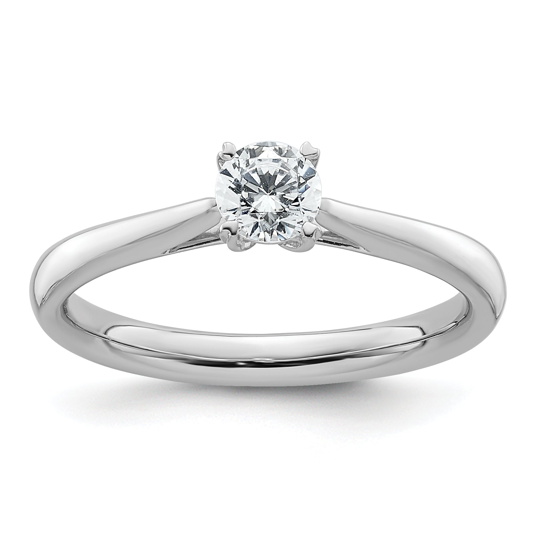 True Origin 14k White Gold 1/3 carat Lab Grown Diamond VS+ F+ Round Solitaire Engagement Ring