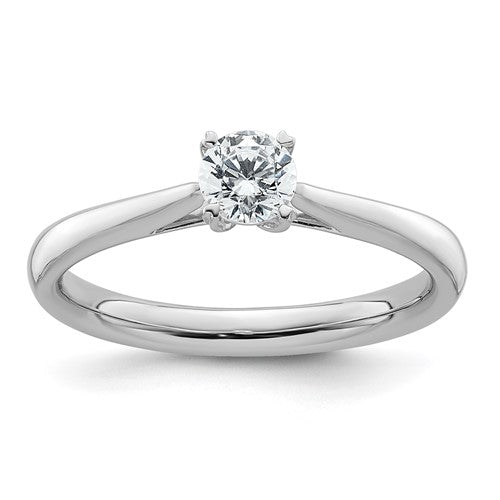 Round Lab-Grown Diamond Solitaire Engagement Ring in 14K White Gold, 2mm (1/3 ct. tw.), Size 7 - Sophia Jewelers