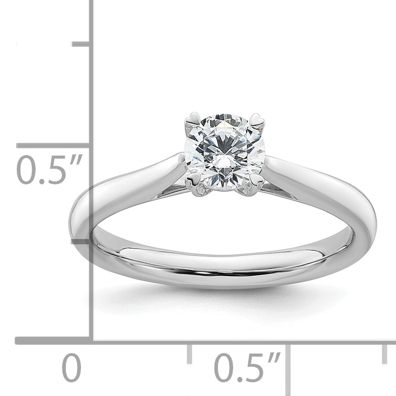 True Origin 14k White Gold 1/2 carat Lab Grown Diamond VS+ F+ Round Solitaire Engagement Ring