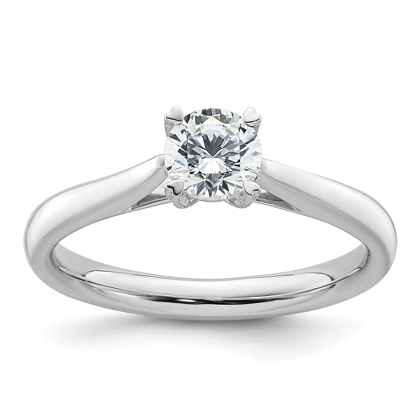 True Origin 14k White Gold 1/2 carat Lab Grown Diamond VS+ F+ Round Solitaire Engagement Ring Main image