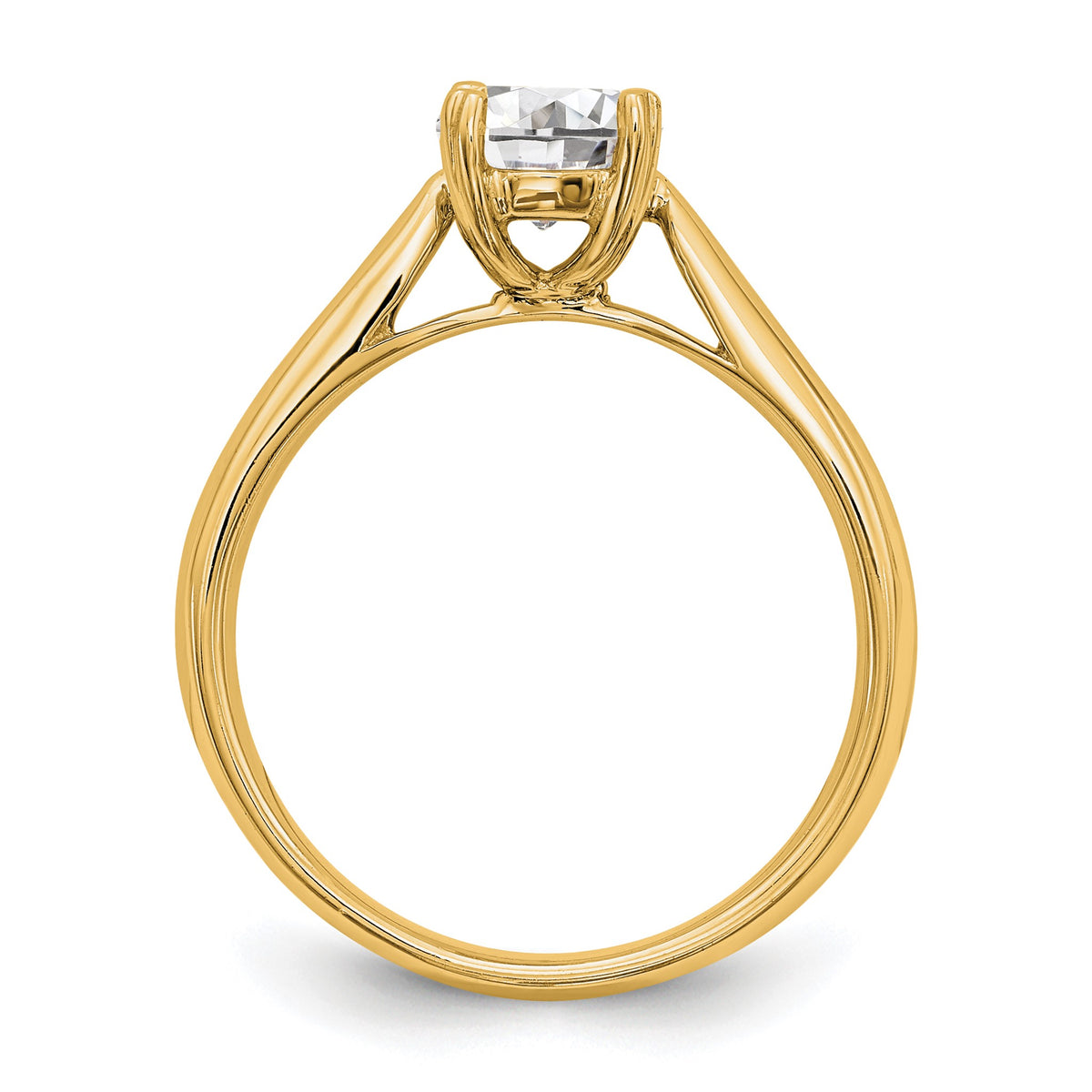 Round Lab-Grown Diamond Solitaire Engagement Ring in 14K Yellow Gold (3/4 ct.), Size 7 - Sophia Jewelers