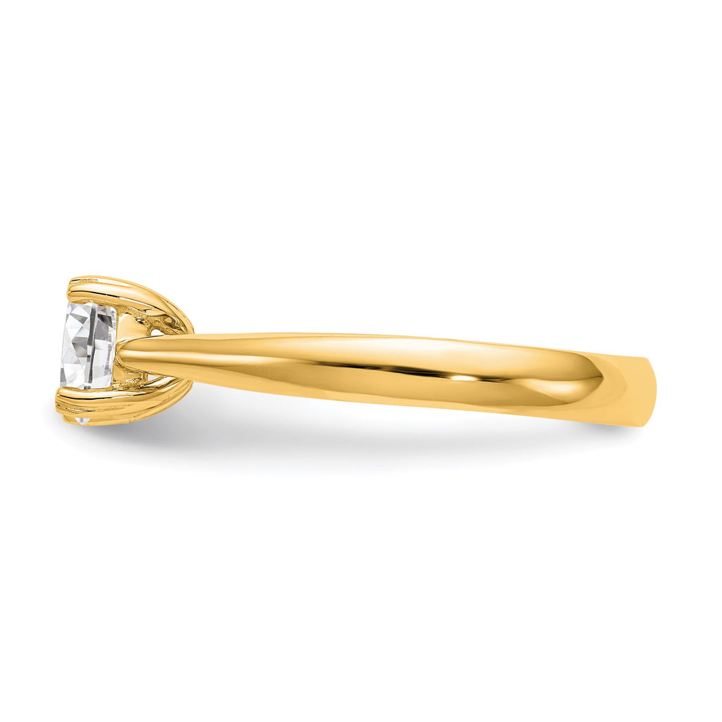 Round Lab-Grown Diamond Solitaire Engagement Ring in 14K Yellow Gold (3/4 ct.), Size 7 - Sophia Jewelers