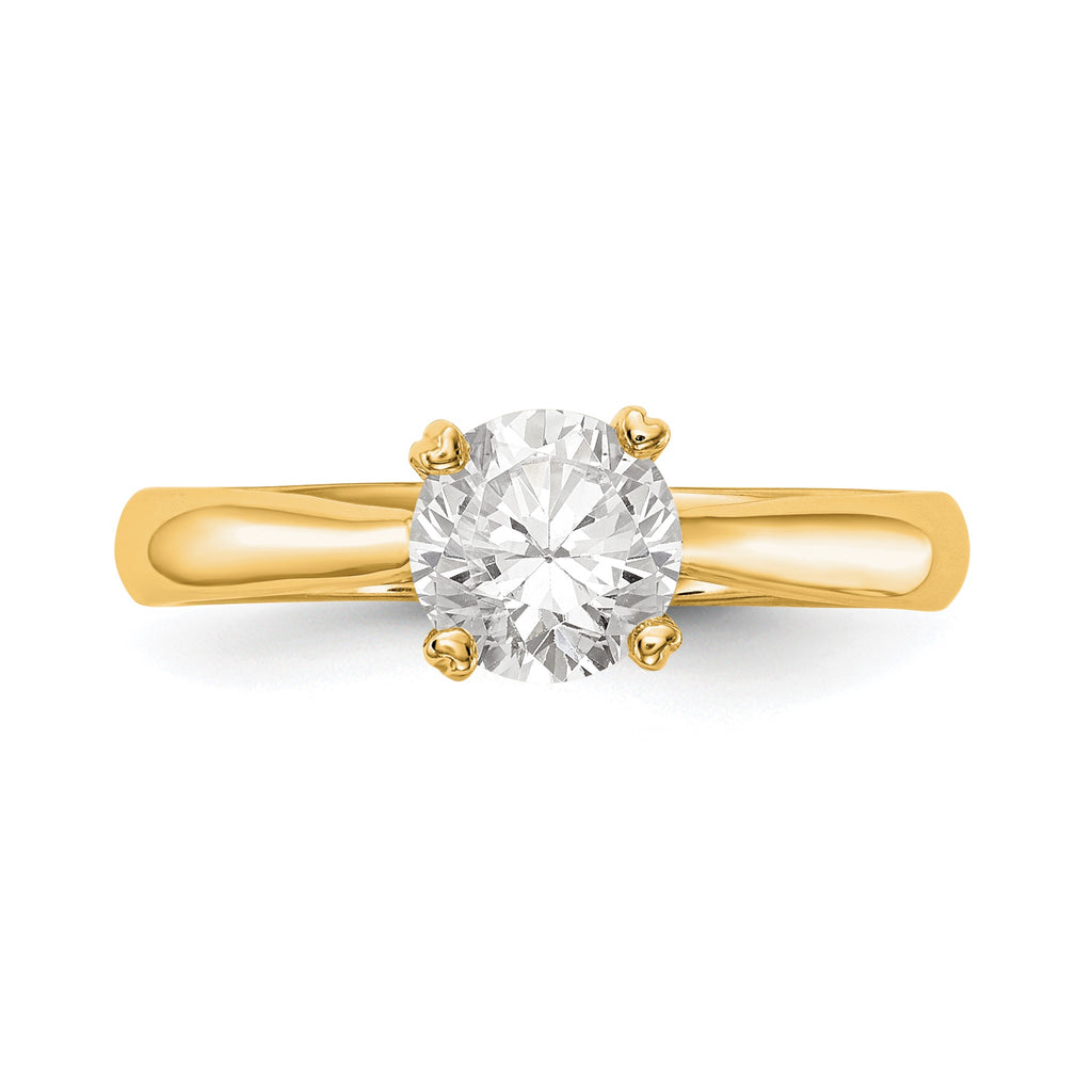 Round Lab-Grown Diamond Solitaire Engagement Ring in 14K Yellow Gold (3/4 ct.), Size 7 - Sophia Jewelers
