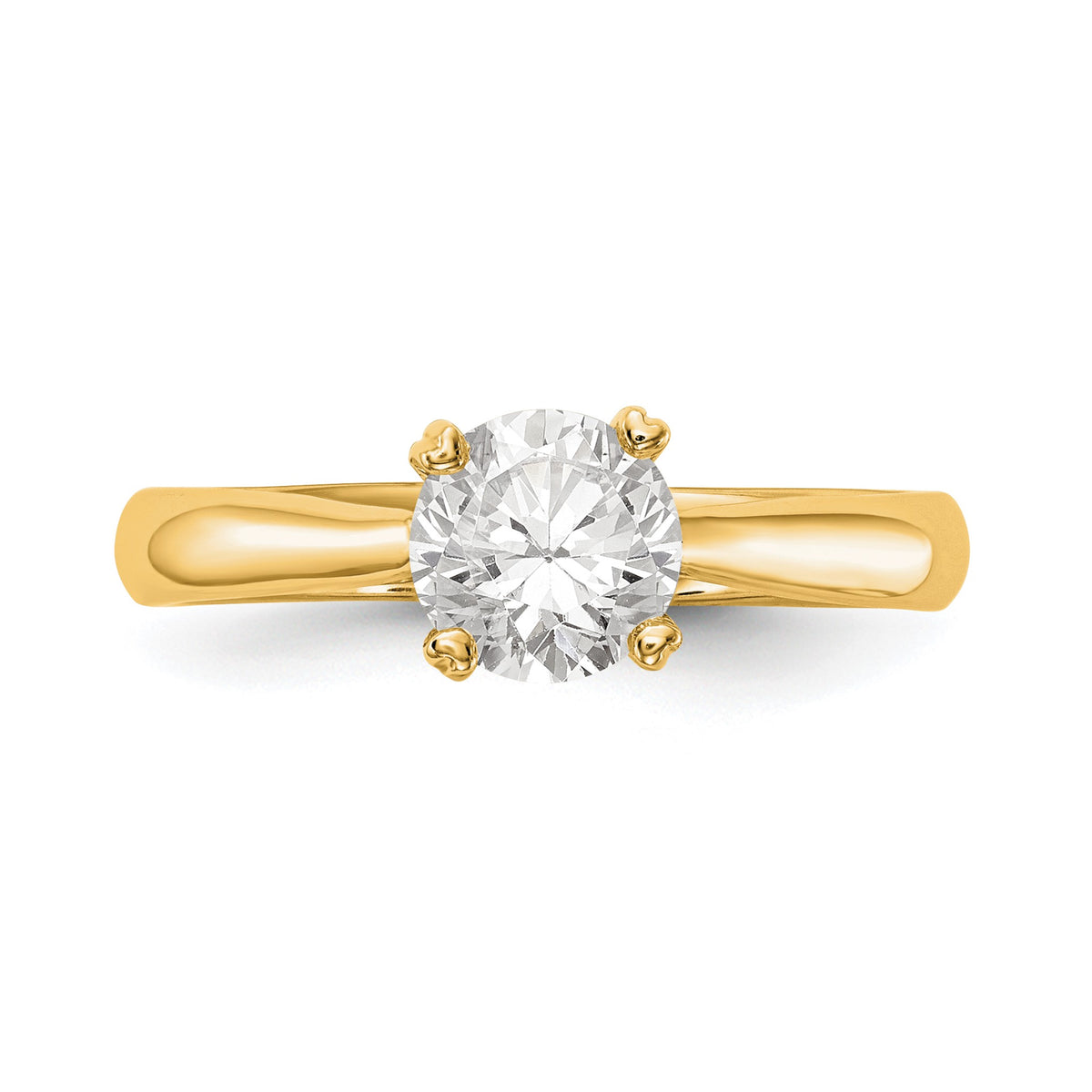 Round Lab-Grown Diamond Solitaire Engagement Ring in 14K Yellow Gold (3/4 ct.), Size 7 - Sophia Jewelers