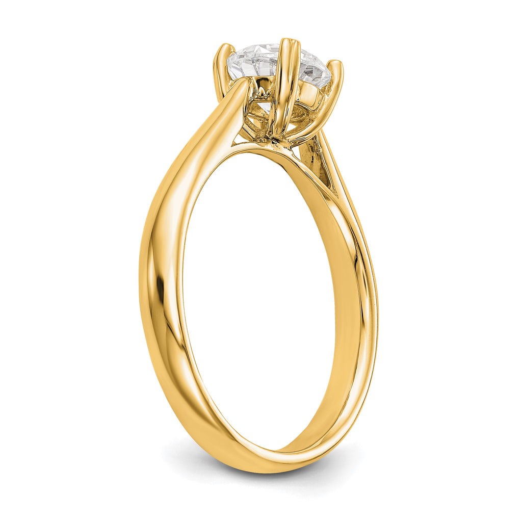 Round Lab-Grown Diamond Solitaire Engagement Ring in 14K Yellow Gold (3/4 ct.), Size 7 - Sophia Jewelers