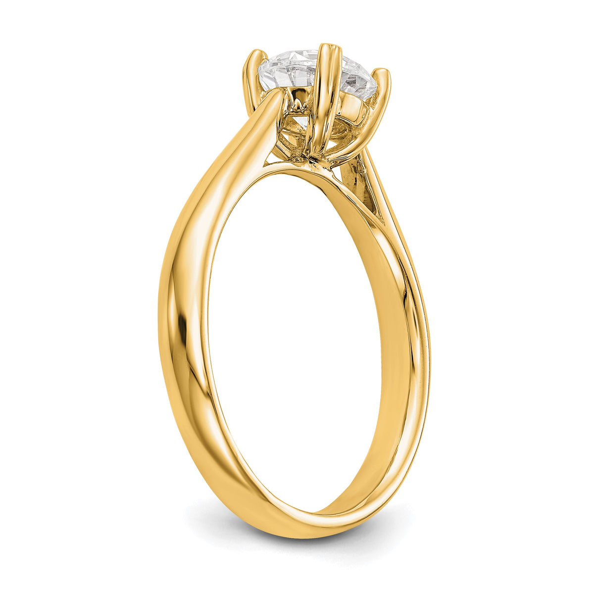 Round Lab-Grown Diamond Solitaire Engagement Ring in 14K Yellow Gold (3/4 ct.), Size 7 - Sophia Jewelers