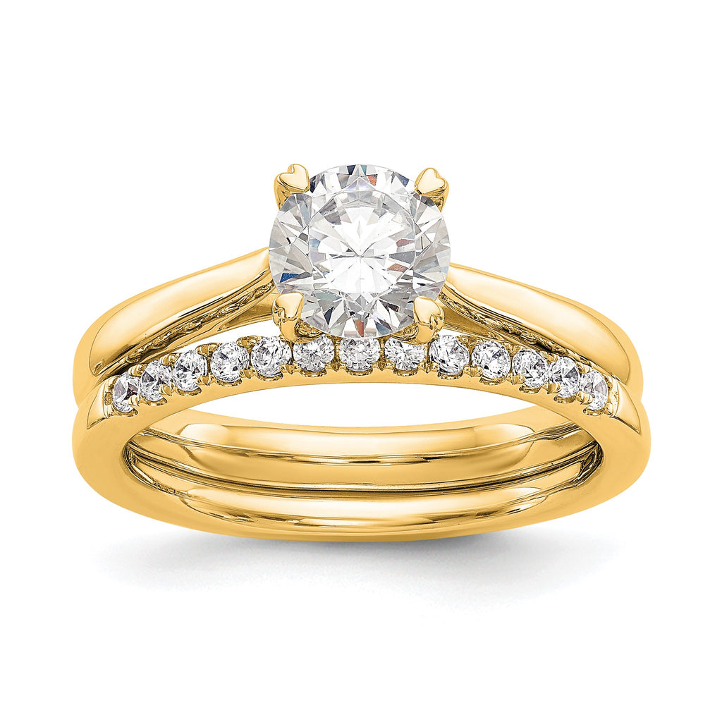 Round Lab-Grown Diamond Solitaire Engagement Ring in 14K Yellow Gold (3/4 ct.), Size 7 - Sophia Jewelers