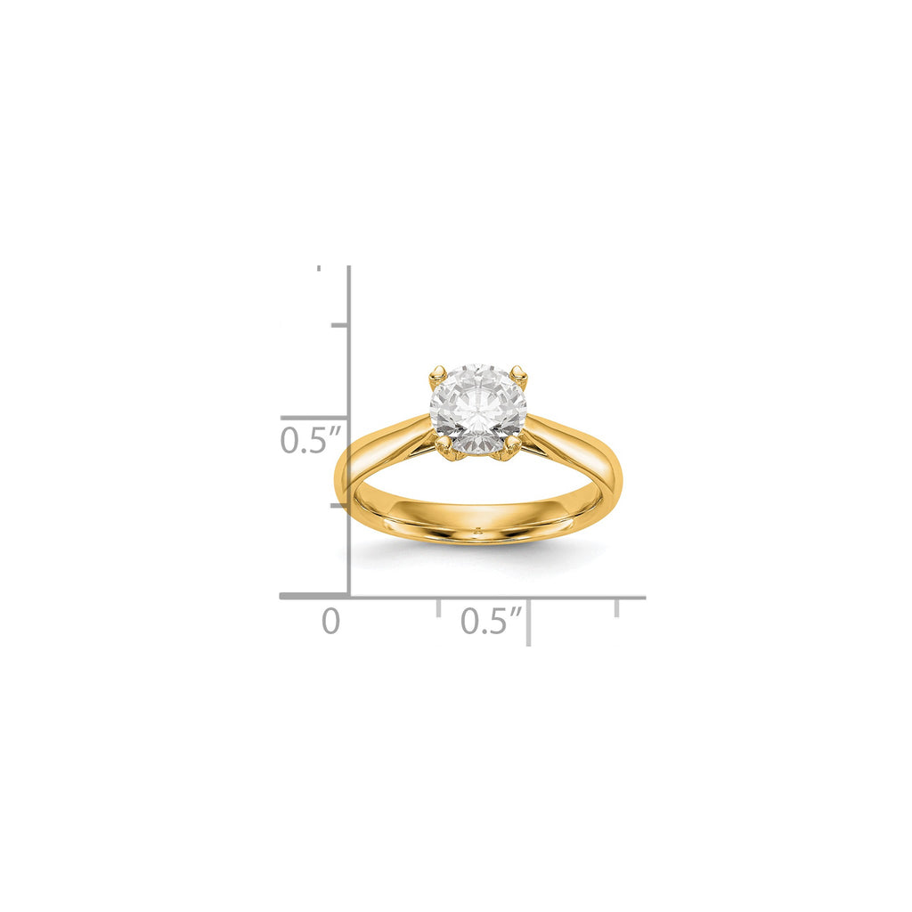 Round Lab-Grown Diamond Solitaire Engagement Ring in 14K Yellow Gold (3/4 ct.), Size 7 - Sophia Jewelers