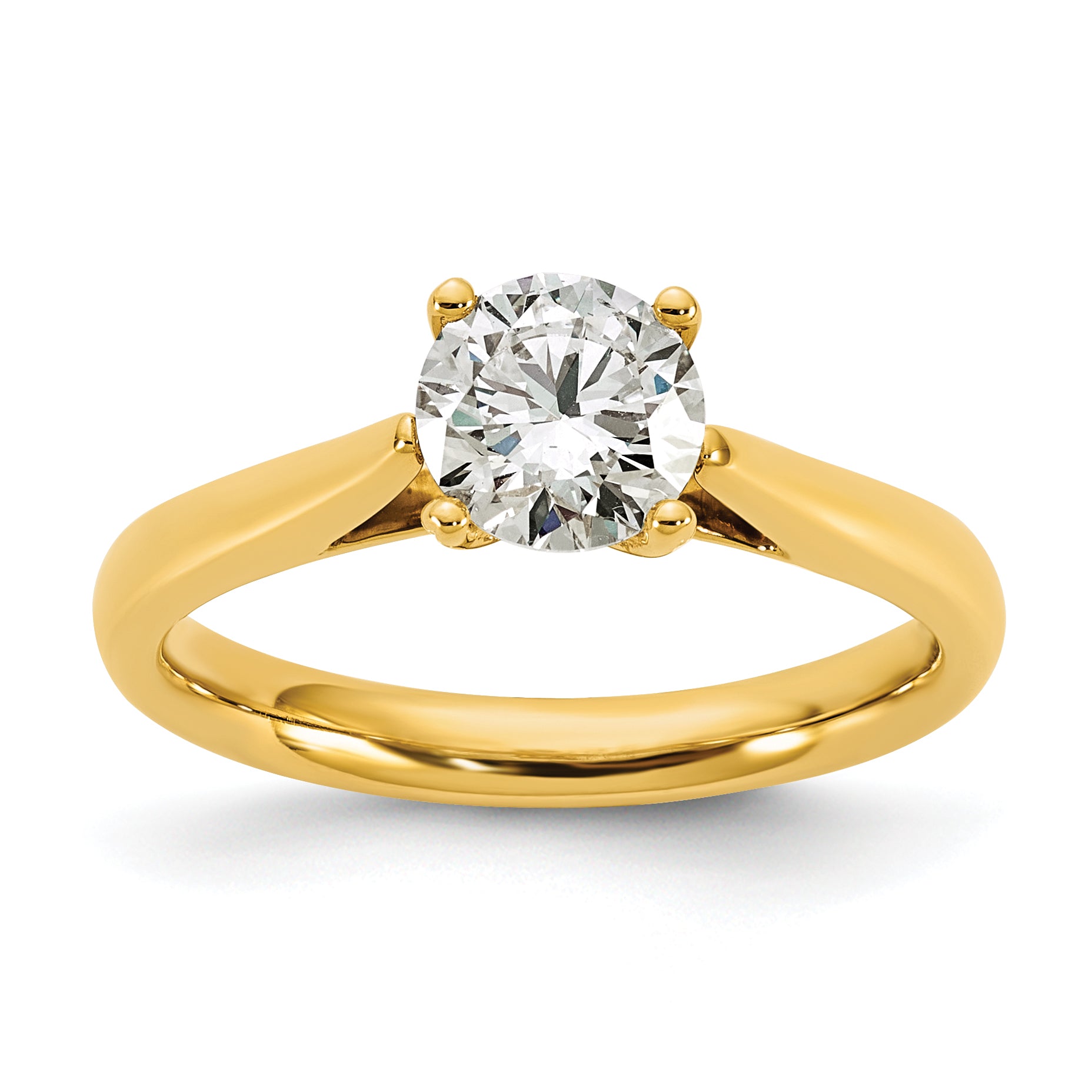 True Origin 14k 1 carat Lab Grown Diamond VS/SI+ G+ Round Solitaire Engagement Ring Main image