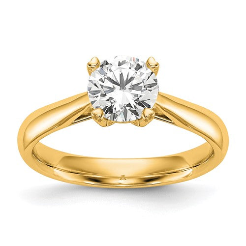 Lab-Grown Diamond Solitaire Engagement Ring in 14K Yellow Gold (1 ct., VS+ F+), Size 7 - Sophia Jewelers