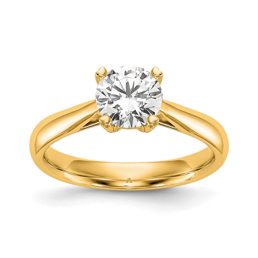 Round Lab-Grown Diamond Solitaire Engagement Ring in 14K Yellow Gold (3/4 ct.), Size 7 - Sophia Jewelers