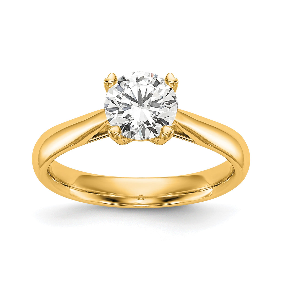 Round Lab-Grown Diamond Solitaire Engagement Ring in 14K Yellow Gold (3/4 ct.), Size 7 - Sophia Jewelers