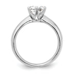 14k White Gold Six-Prong 1 carat center Round Solitaire Engagement Ring Mounting (No Stones Included)