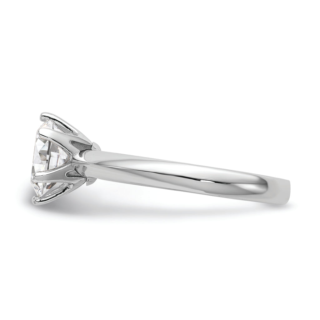 14k White Gold Six-Prong 1 carat center Round Solitaire Engagement Ring Mounting (No Stones Included)