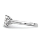 14k White Gold Six-Prong 1 carat center Round Solitaire Engagement Ring Mounting (No Stones Included)