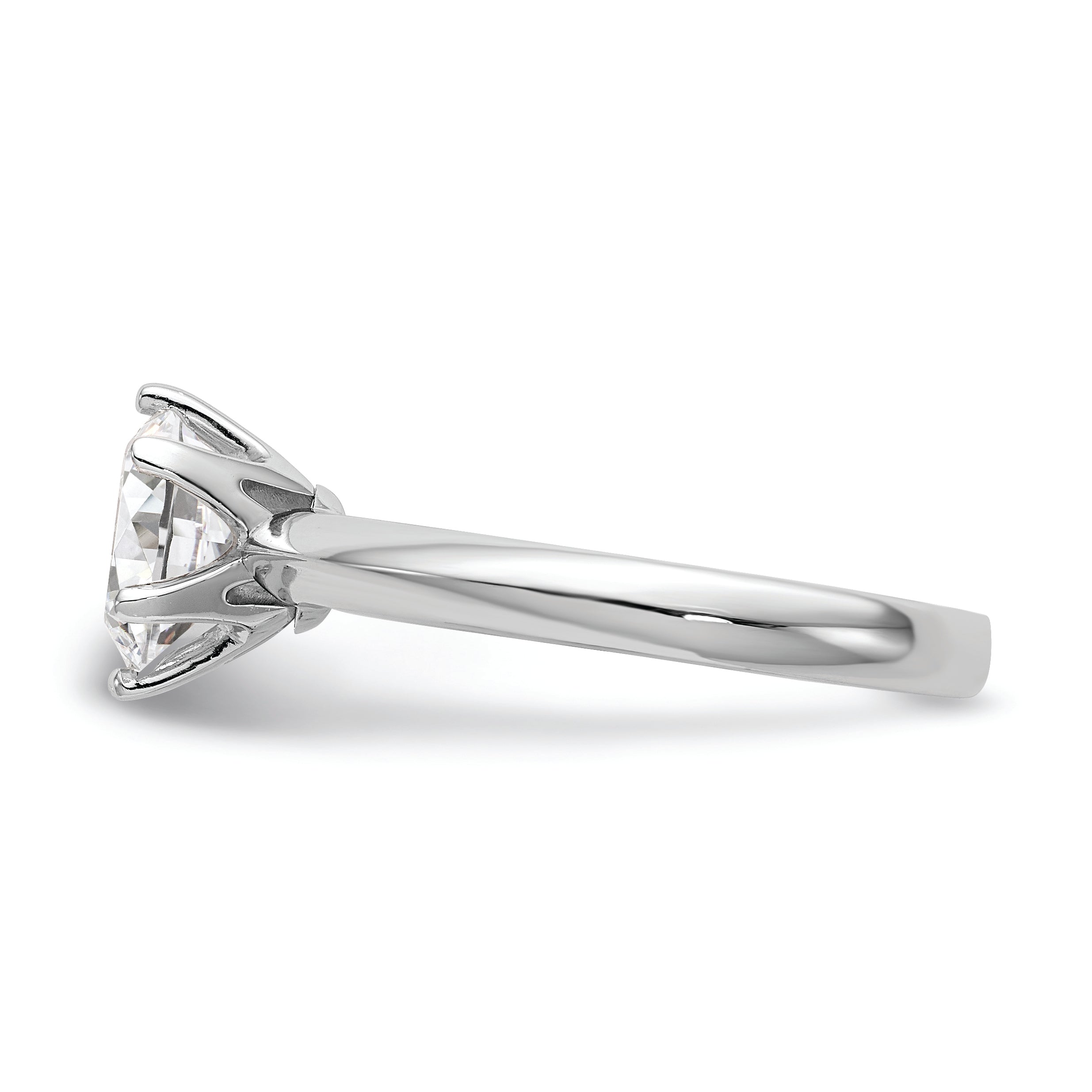 14k White Gold Six-Prong 1 carat center Round Solitaire Engagement Ring Mounting (No Stones Included)
