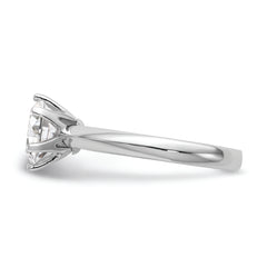 14k White Gold Six-Prong 1 carat center Round Solitaire Engagement Ring Mounting (No Stones Included)