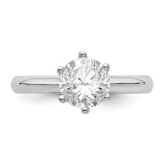 14k White Gold Six-Prong 1 carat center Round Solitaire Engagement Ring Mounting (No Stones Included)