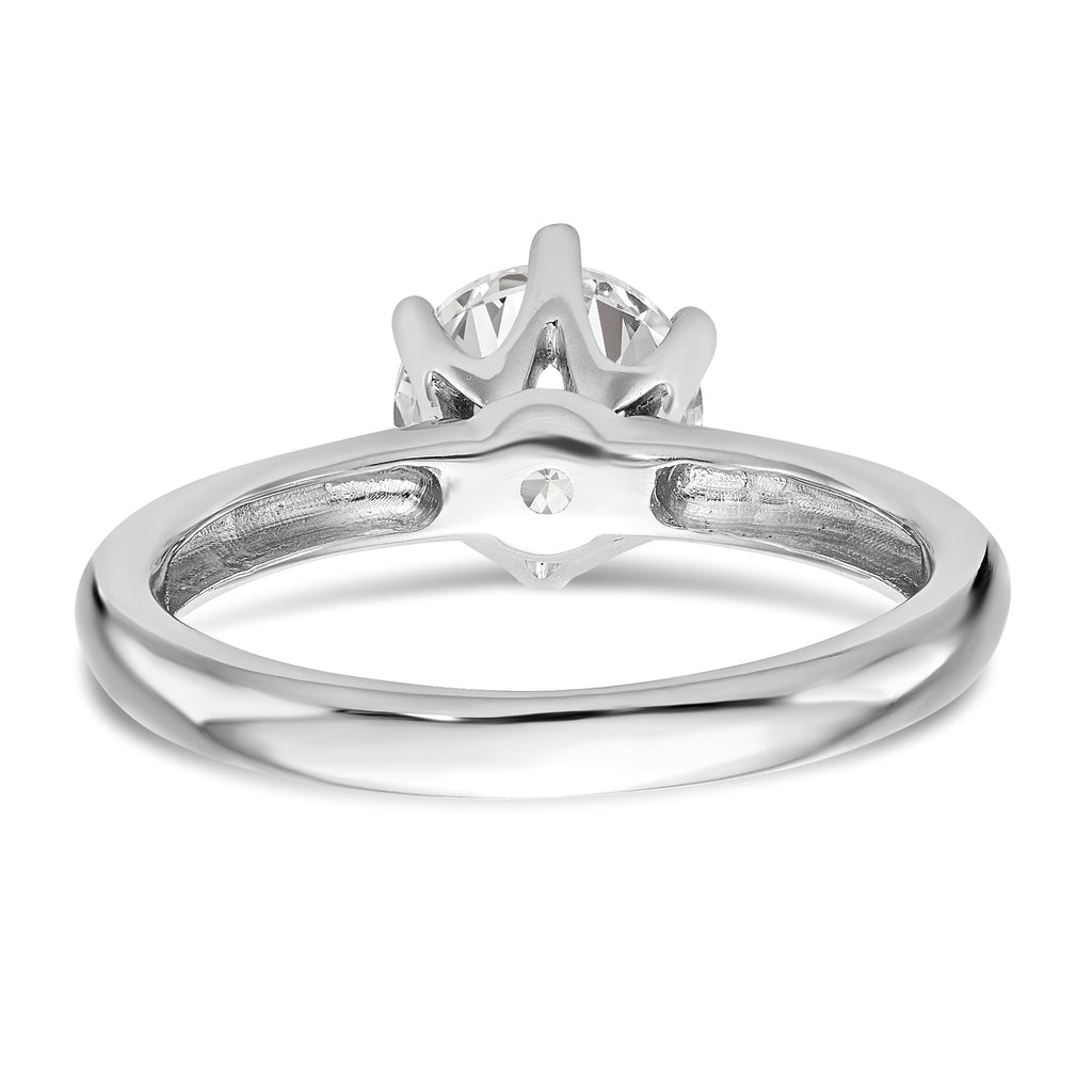 14k White Gold Six-Prong 1 carat center Round Solitaire Engagement Ring Mounting (No Stones Included)
