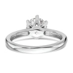14k White Gold Six-Prong 1 carat center Round Solitaire Engagement Ring Mounting (No Stones Included)