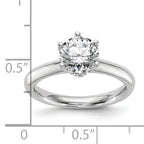 14k White Gold Six-Prong 1 carat center Round Solitaire Engagement Ring Mounting (No Stones Included)