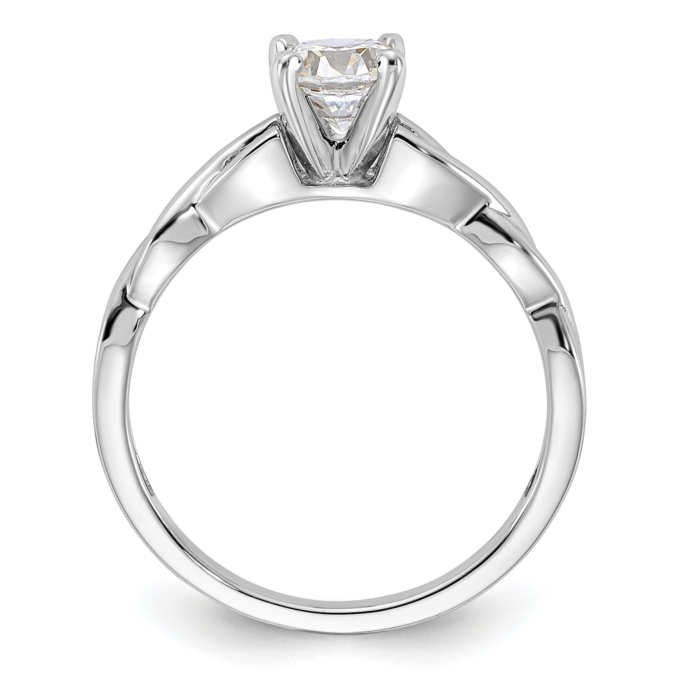 14k White Gold 1/2 carat Lab Grown Diamond VS/SI+ G+ Complete Round Solitaire Engagement Ring Secondary image