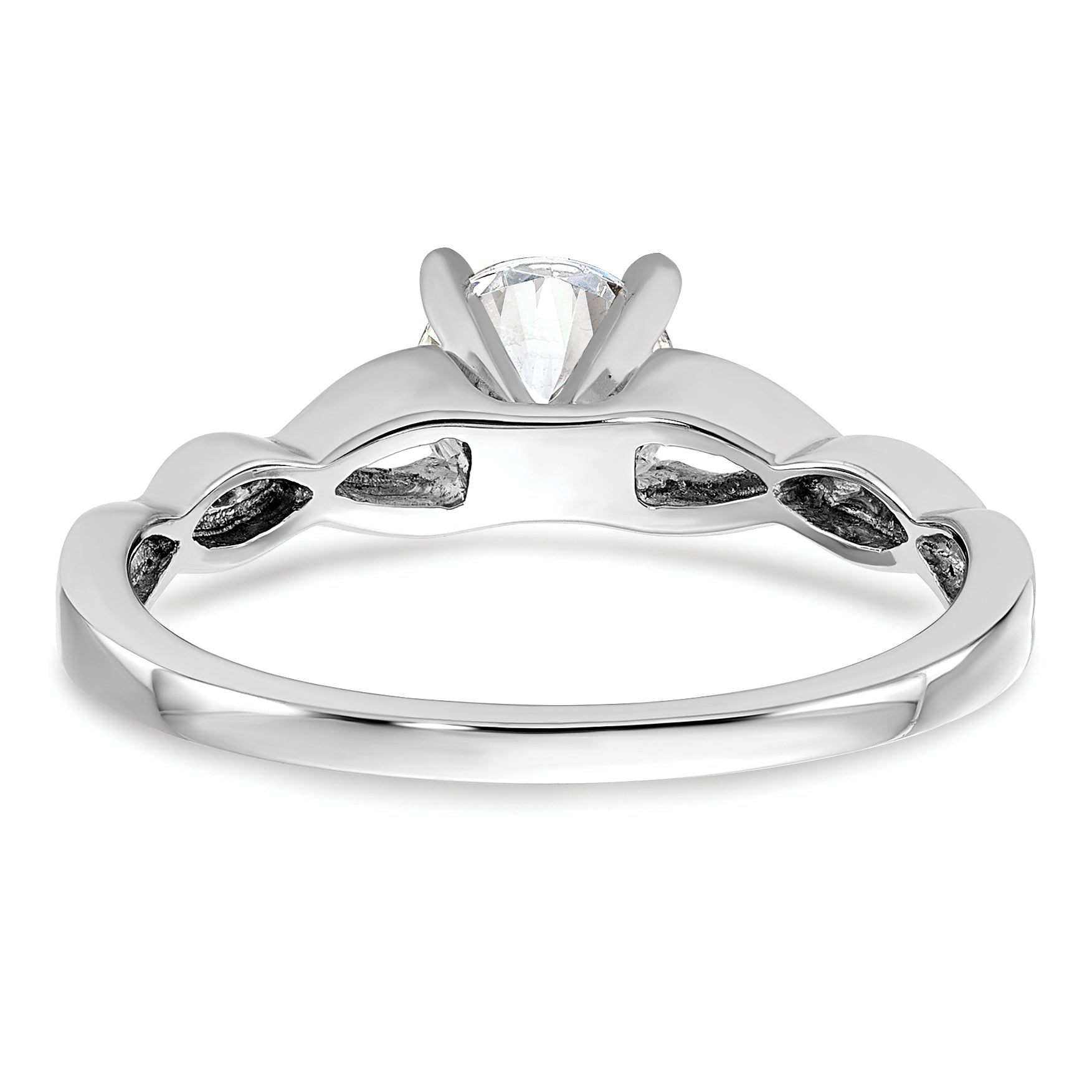 14k White Gold 1/2 carat Lab Grown Diamond VS/SI+ G+ Complete Round Solitaire Engagement Ring