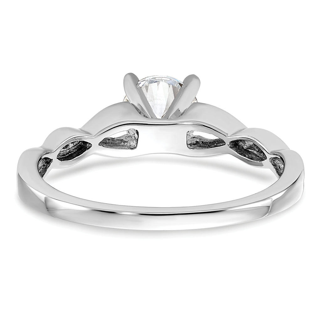 14k White Gold 1/2 carat Lab Grown Diamond VS/SI+ G+ Complete Round Solitaire Engagement Ring