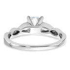 14k White Gold 1/2 carat Lab Grown Diamond VS/SI+ G+ Complete Round Solitaire Engagement Ring