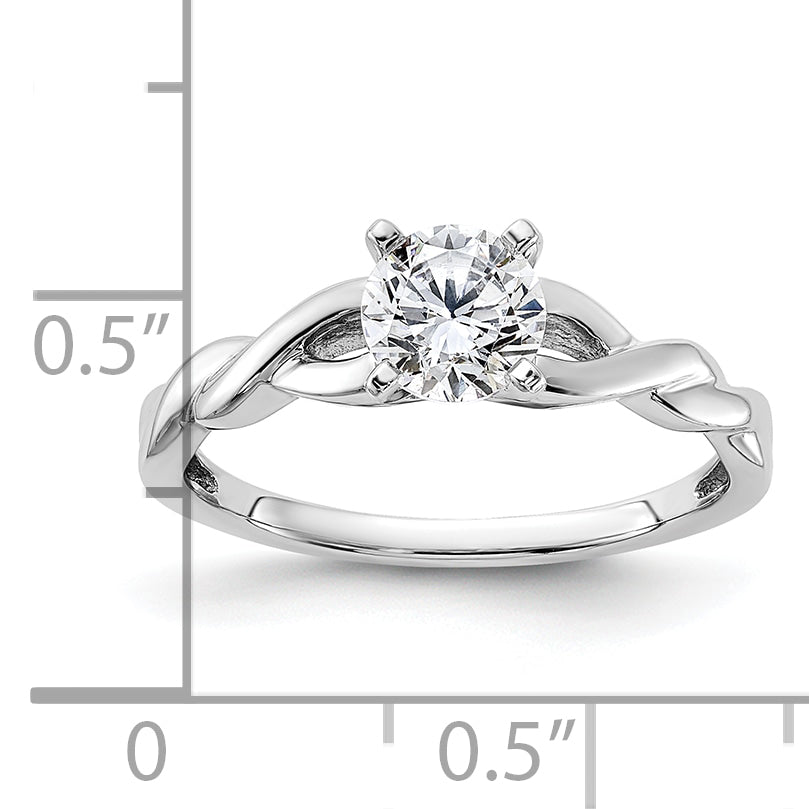 14k White Gold 1/2 carat Lab Grown Diamond VS/SI+ G+ Complete Round Solitaire Engagement Ring