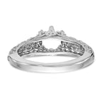 14k White Gold Round Solitaire 5/8 carat Center Vintage Engagement Ring Mounting (No Stones Included)