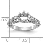 14k White Gold Round Solitaire 5/8 carat Center Vintage Engagement Ring Mounting (No Stones Included)