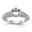 14k White Gold Round Solitaire 5/8 carat Center Vintage Engagement Ring Mounting (No Stones Included)