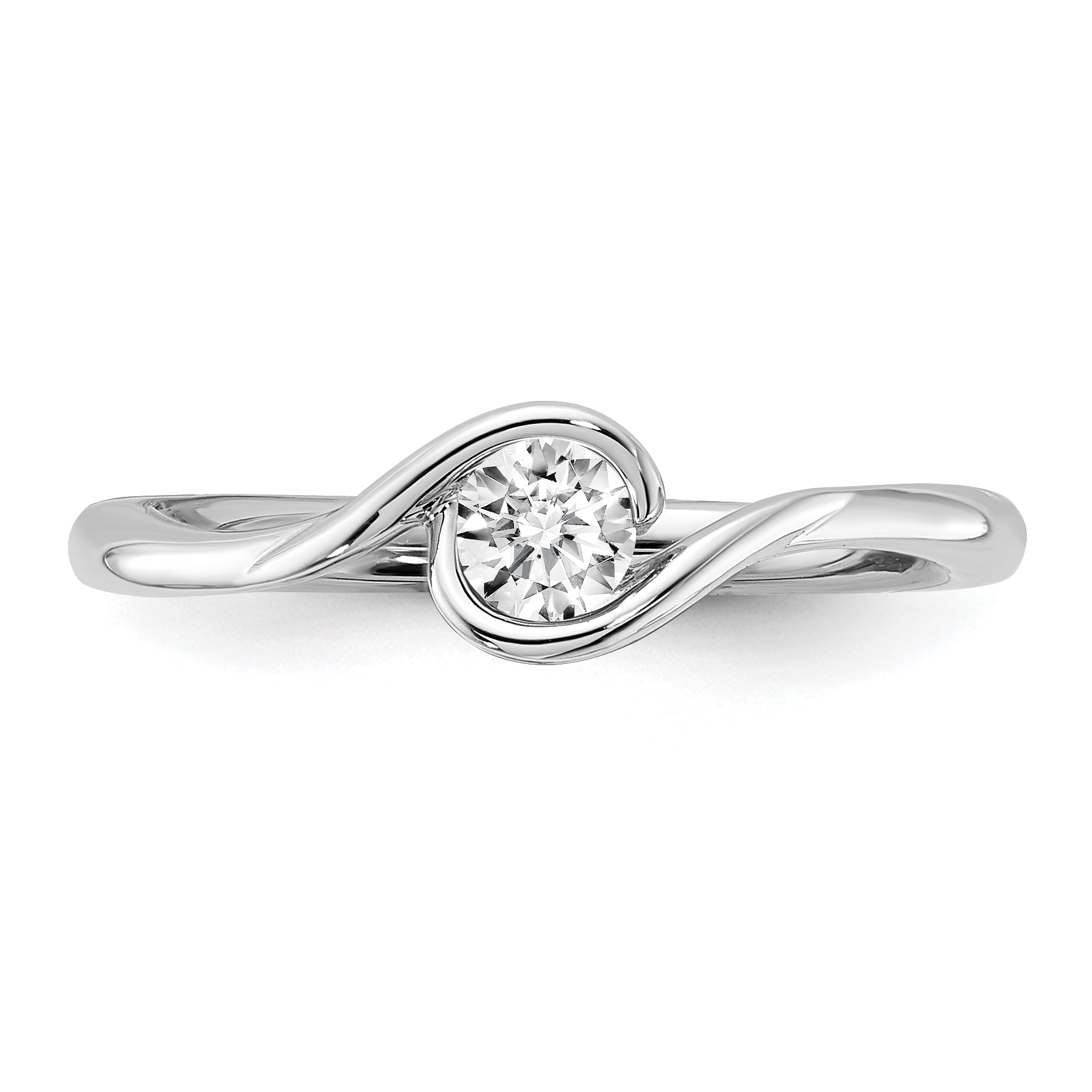14k White Gold 1/4 carat Lab Grown Diamond VS/SI+ G+ Complete Round Solitaire Engagement Ring