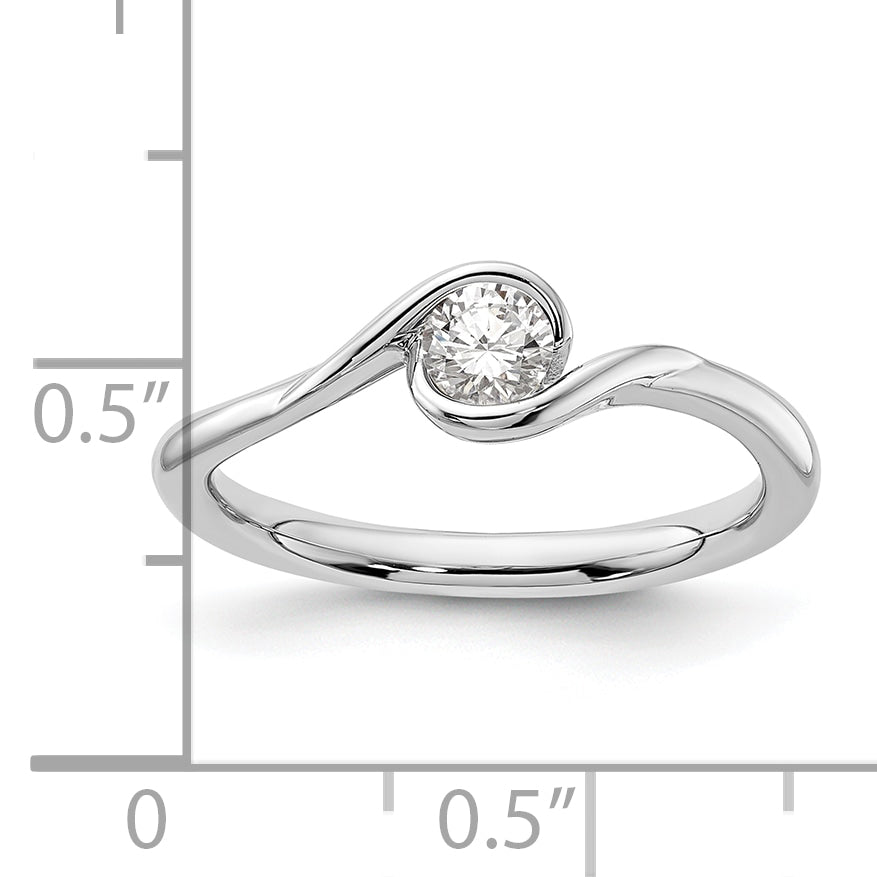 14k White Gold 1/4 carat Lab Grown Diamond VS/SI+ G+ Complete Round Solitaire Engagement Ring