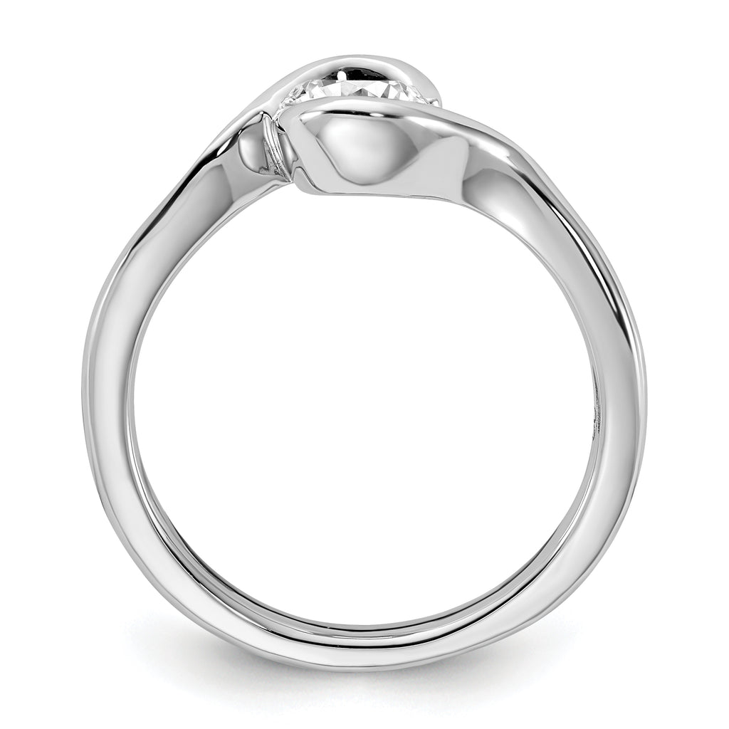 14k White Gold 1/2 carat Lab Grown Diamond VS/SI+ G+ Complete Round Solitaire Engagement Ring