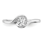 14k White Gold 1/2 carat Lab Grown Diamond VS/SI+ G+ Complete Round Solitaire Engagement Ring