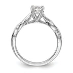 14k White Gold Twist Solitaire Peg Set Engagement Ring Mounting (No Stones Included)