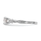 14k White Gold Twist Solitaire Peg Set Engagement Ring Mounting (No Stones Included)